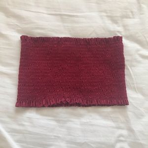 NWOT Burgundy Smocked Tube Top